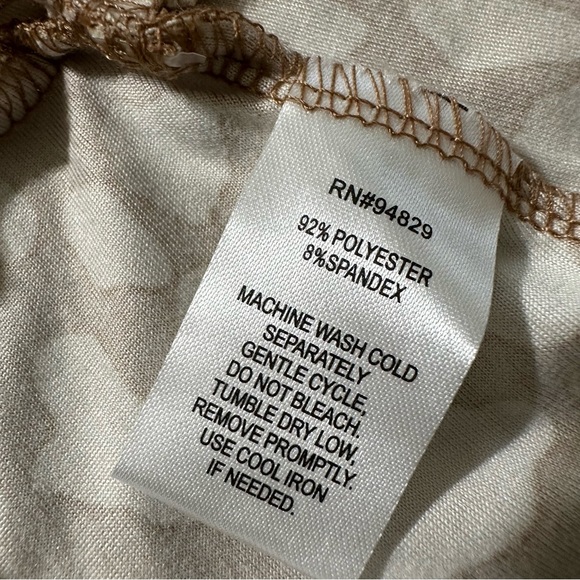 PLANET GOLD Tan Leopard Dress Short Sleeves Slip On Ruffled Tail Size 1X - Picture 8 of 8